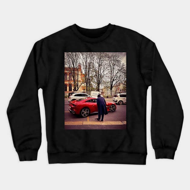 Italian Speed Racing Car Street Life Crewneck Sweatshirt by eleonoraingrid